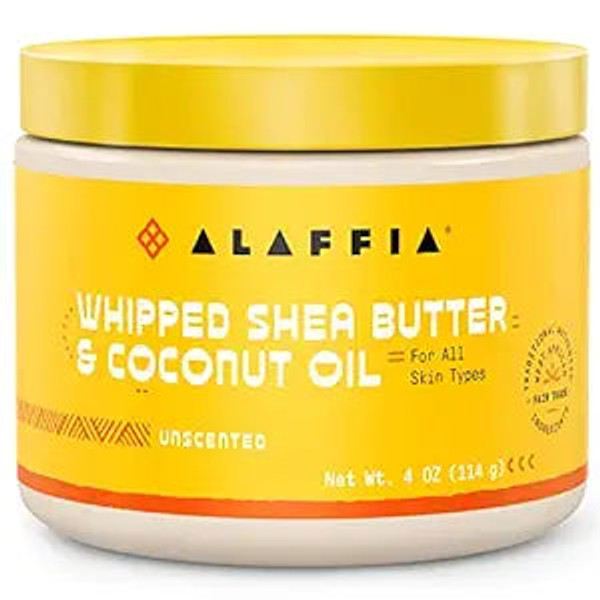 Alaffia, Whipped Shea Butter & Coconut Oil Unscented, 1 Each, 4 Oz
