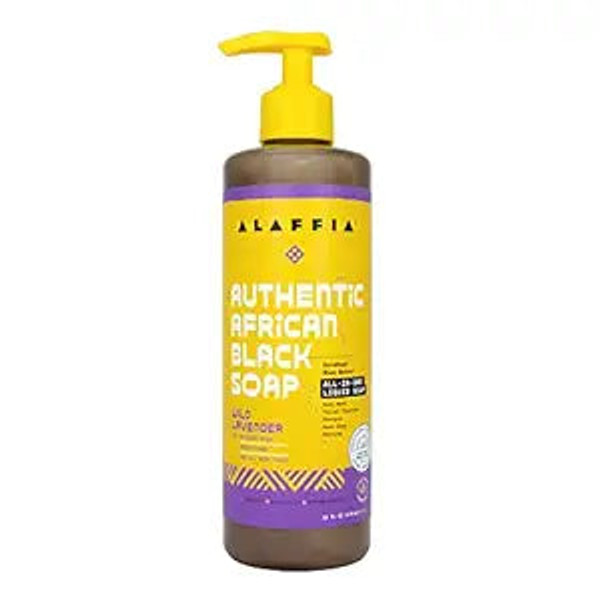 Alaffia, Authentic African Black Soap All In One Wild Lavender, 1 Each, 16 Oz