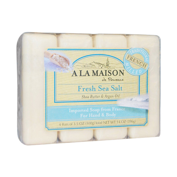 A La Maison, Bar Soap Fresh Sea Salt 4 Pack, 1 Each, 14 Oz