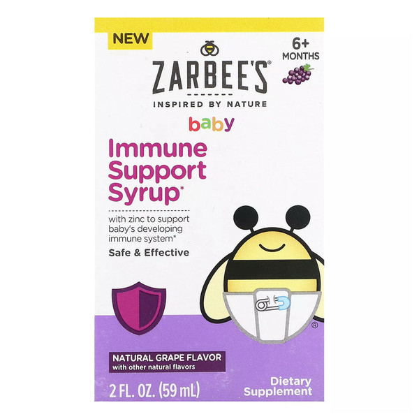 Zarbee'S Baby Immune Support Syrup With Zinc, Baby & Toddler Vitamins 6 Months+, 2 Oz