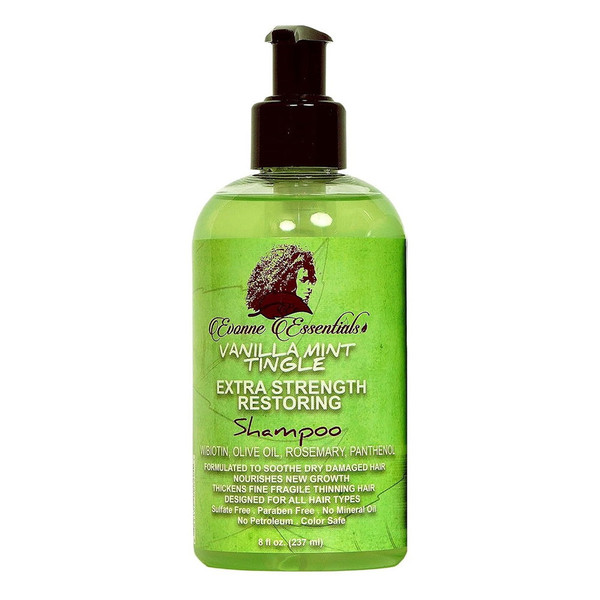 Evonne Essentials Vanilla Mint Tingle Extra Strength Restoring Shampoo 8 Oz