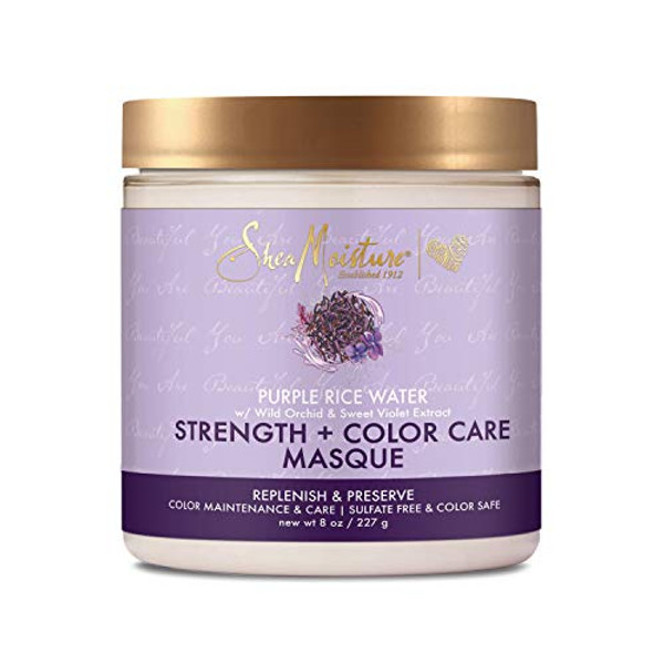 Sheamoisture Strength And Color Care Masque For Damaged Hair Purple Rice Water To Replenish And Preserve 8 Oz