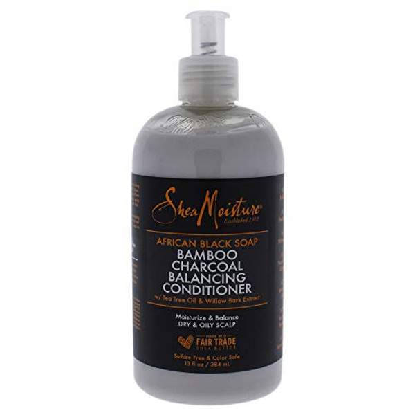 Shea Moisture Moisture African Black Soap Bamboo Charcoal Deep Balancing Conditioner Unisex Conditioner 13 Fl Oz