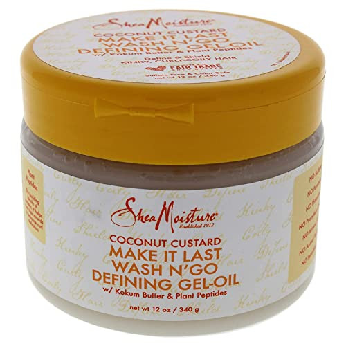 Shea Moisture Coconut Custard Make It Last Wash N Go Defining Gel Oil Unisex Gel 12 Ounce