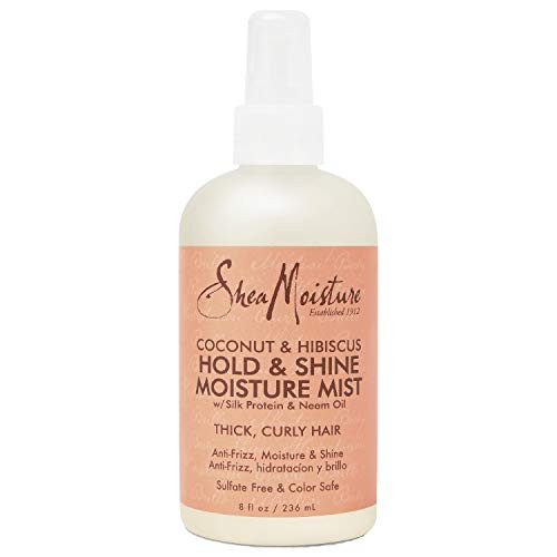 Sheamoisture Hold And Shine Moisture Mist For Thick, Curly Hair Coconut And Hibiscus For Frizz Control 8 Oz