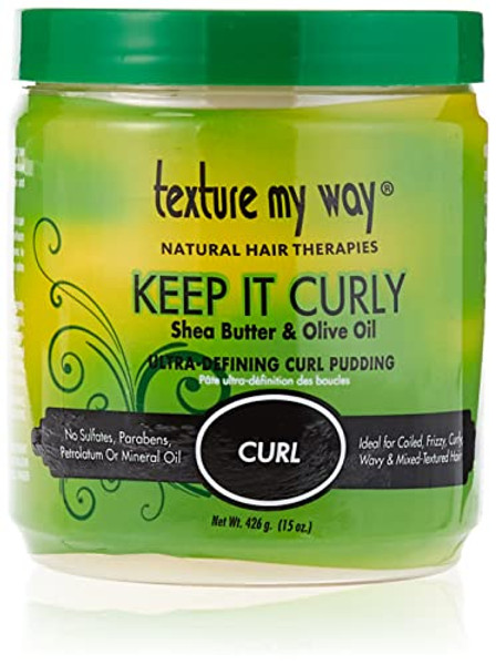 Texture My Way Natural Hair Therapies Keep It Curly Ultra-Defining Hair Curl Pudding, Ideal For Coiled, Frizzy, Curly Hair, 15 Oz