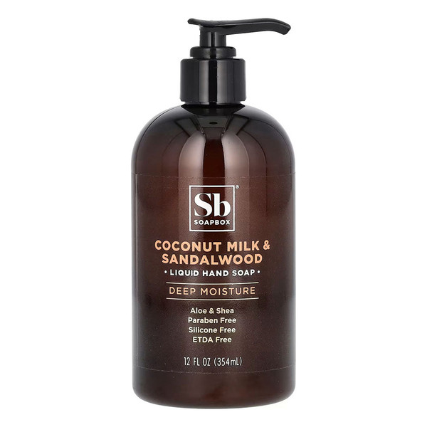 Soapbox Coconut Milk And Sandalwood Liquid Hand Soap, 12 Oz