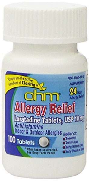 Ohm Loratadine 10Mg Tablets, 100 Count