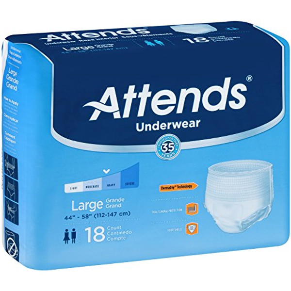 48Ap0730Ca - Attends Adult Extra Absorbency Protective Underwear Large 44-58