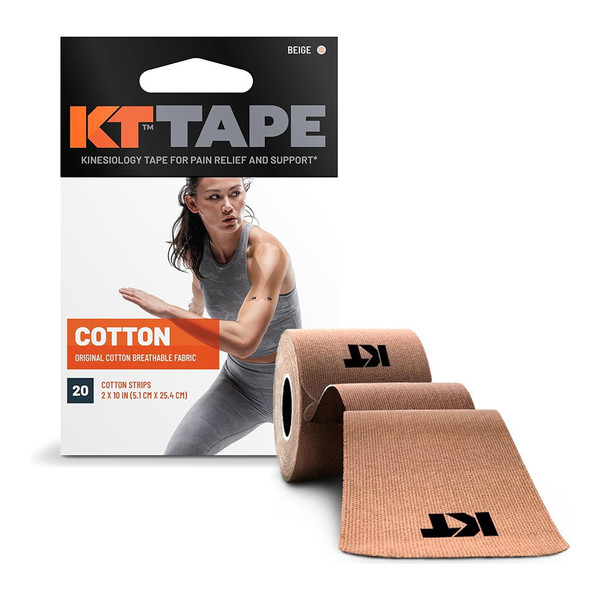 Kt Tape Original Cotton Kinesiology Tape, Beige - 20 Ct
