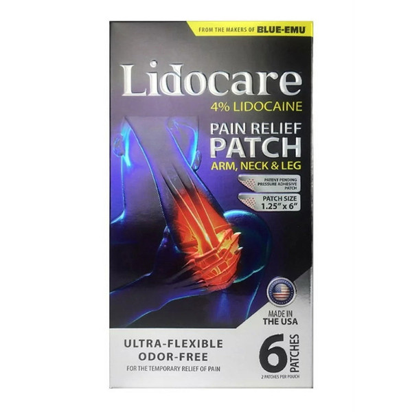 Blue-Emu Lidocare Arm Neck And Leg Pain Relief Patch, 6 Count