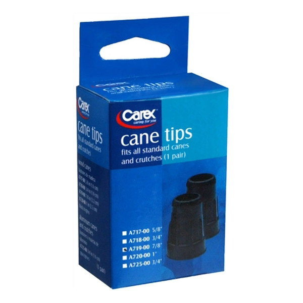 Carex Health Brands Fga71900 7/8 Black Cane Tips 2 Count
