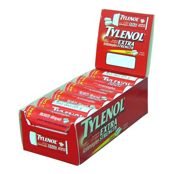 Tylenol Extra Strength Caplets With Acetaminophen, Travel Size, 10 Ct
