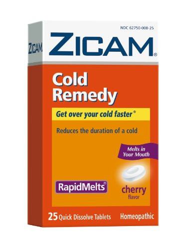 Zicam Zinc Cold Remedy Rapidmelts Quick-Dissolve Tablets Cherry Flavor 25Ct