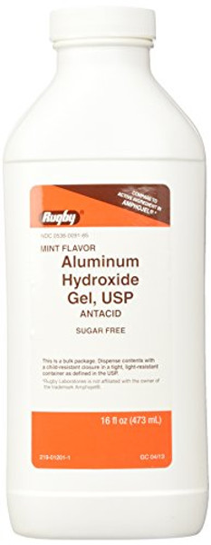 Rugby Aluminum Hydroxide Mint Flavor, Otc Medicine For Acid Indigestion, 16 Oz. Liquid
