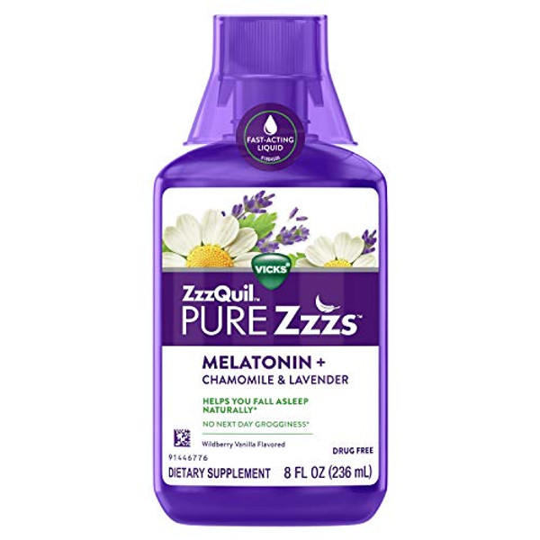 Vicks Zzzquil Pure Zzzs Melatonin Liquid Sleep-Aid, 1Mg, 8 Oz