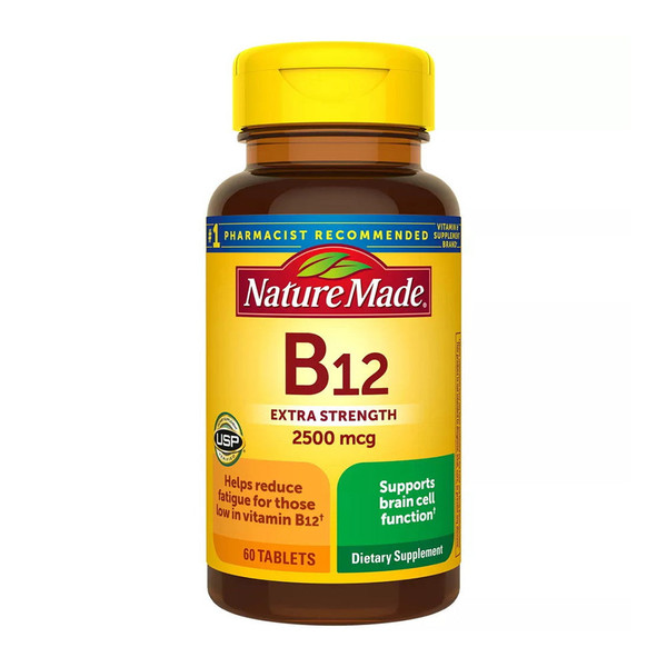 Nature Made Extra Strength Vitamin B12 2500 Mcg Tablets, 60 Count