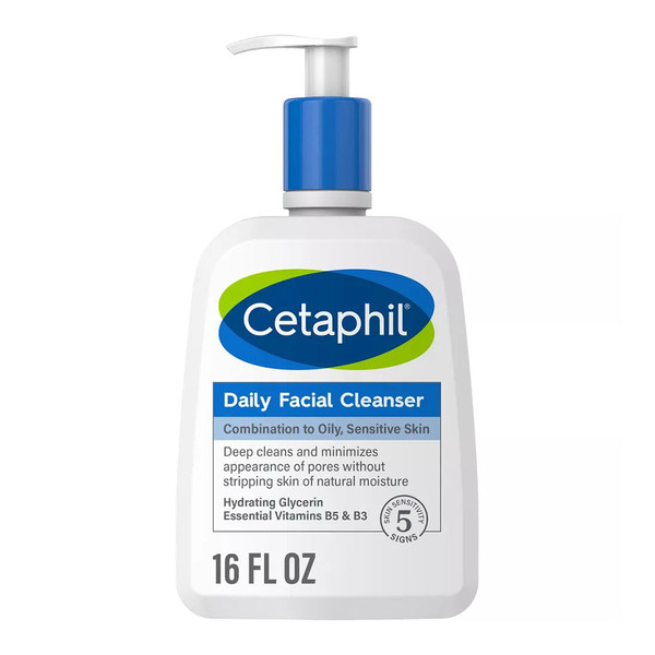 Cetaphil Daily Facial Cleanser Lotion For Combination To Oily, Sensitive Skin, 16 Fl Oz
