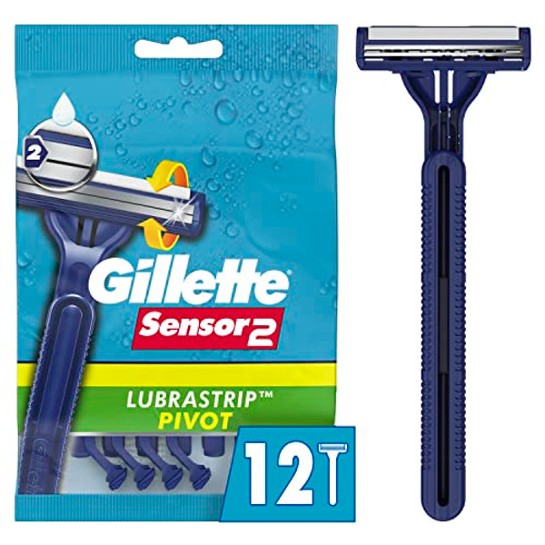 Gillette Sensor2 Pivoting Head Men'S Disposable Razors, 12 Count