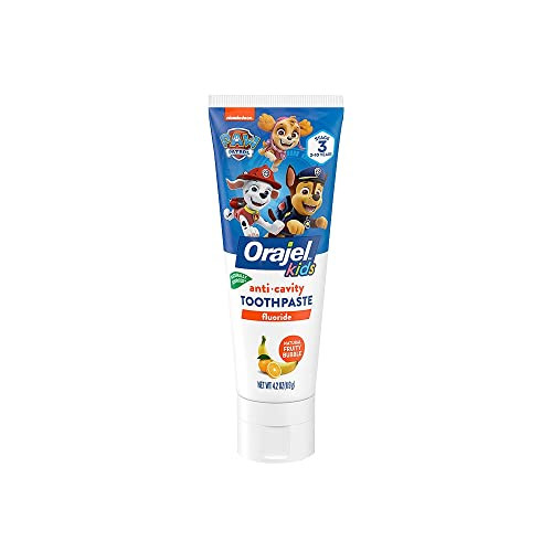 Orajel Kids Paw Patrol Anti-Cavity Fluoride Toothpaste, Natural Fruity Bubble Flavor, 4.2Oz Tube