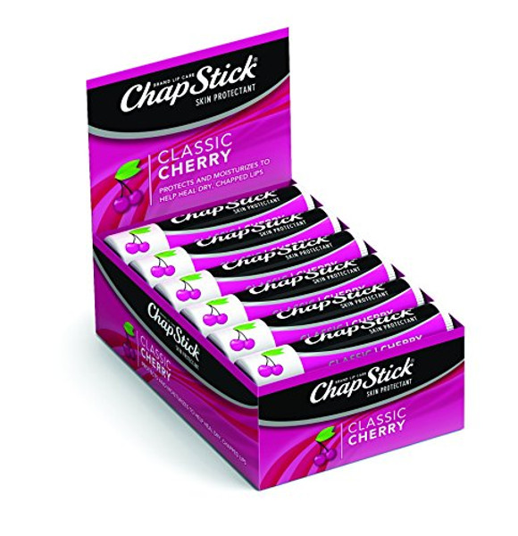 Chapstick Classic Lip Balm Spf 4, Cherry, 12 Count