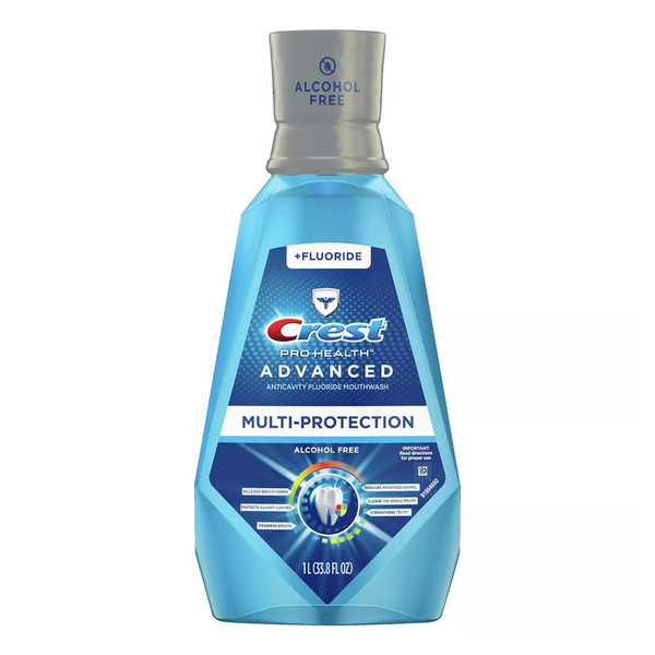Crest Pro Health Advanced Mouthwash, Alcohol Free, Mint, 33.8 Fl Oz
