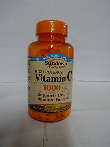 Sundown Naturals High Potency Vitamin C 1000 Mg Support Immune Function 133 Cap.