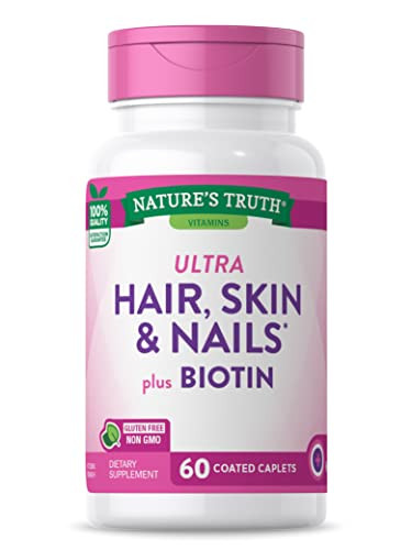 Utra Hair Skin And Nails Vitamins   60 Caplets   With Biotin And Collagen   Non-Gmo, Gluten Free Supplement   For Women And Men   By Nature'S Truth