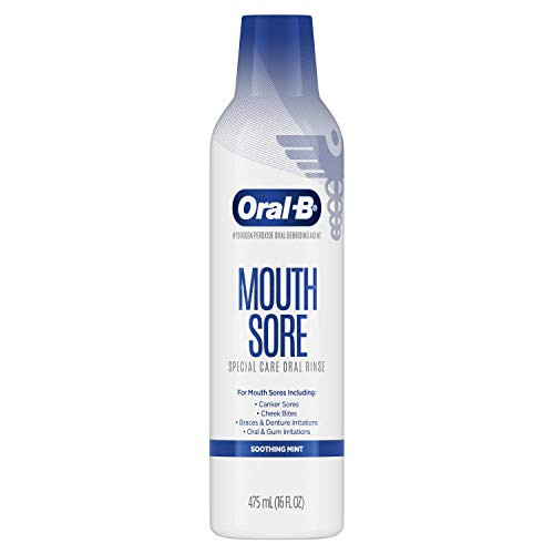 Oral-B Mouth Sore Oral Rinse, Soothing Mint Flavor, 475 Ml (16 Fl Oz)