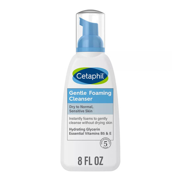 Cetaphil Gentle Foaming Cleanser, Face Wash For Sensitive And All Skin Types, 8 Oz