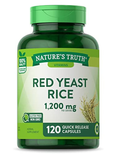 Red Yeast Rice 1200 Mg Capsules   120 Count   Non-Gmo, Gluten Free   By Nature'S Truth