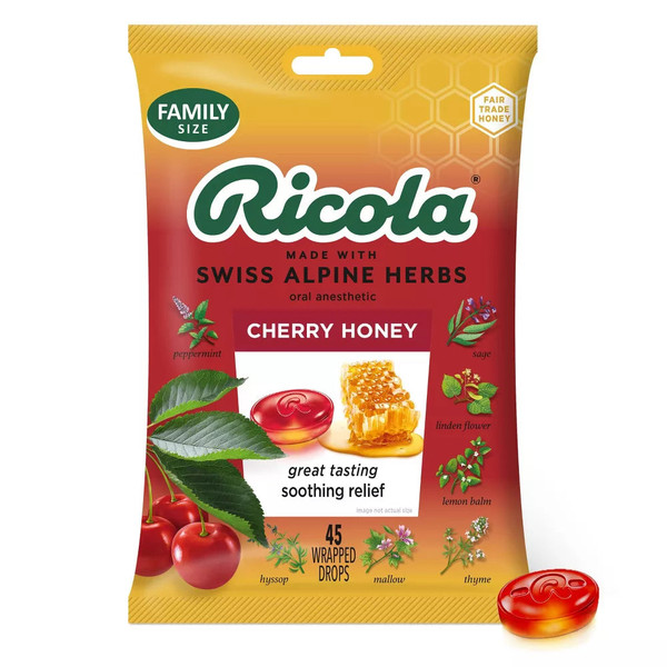 Ricola Cough Drops - Cherry Honey - 45Ct
