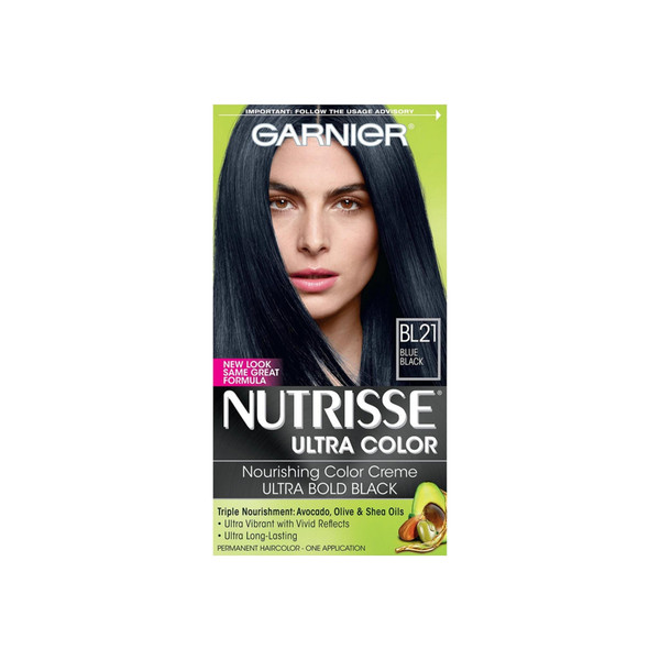 Garnier Nutrisse Ultra Color Nourishing Hair Color Creme, Bl21 Blue Black 1 Ea