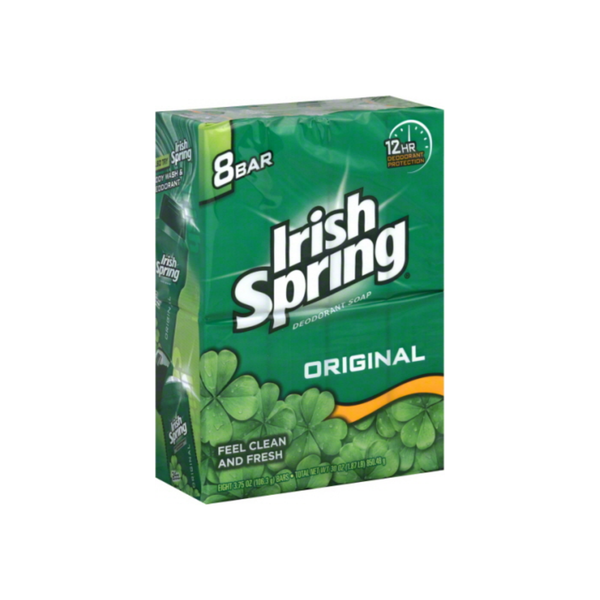 Irish Spring Deodorant Bar Soap Original, 3.75 Oz Bars, 8 Ea