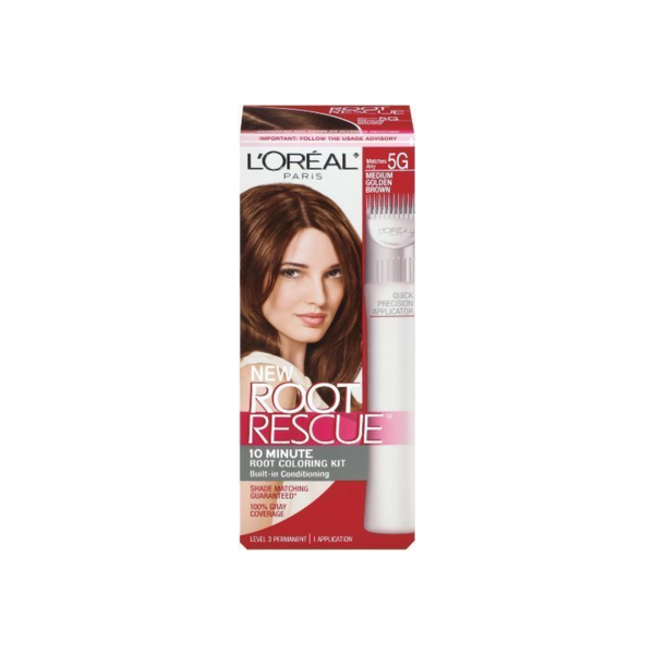 L'Oreal Root Rescue 10 Minute Root Coloring Kit, 5G Medium Golden Brown 1 Ea