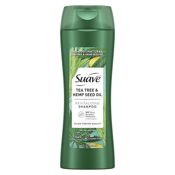 Suave Clarifying Shampoo For Oily Hair Tea Tree Hemp Seed Oil Paraben Free 12.6 Oz