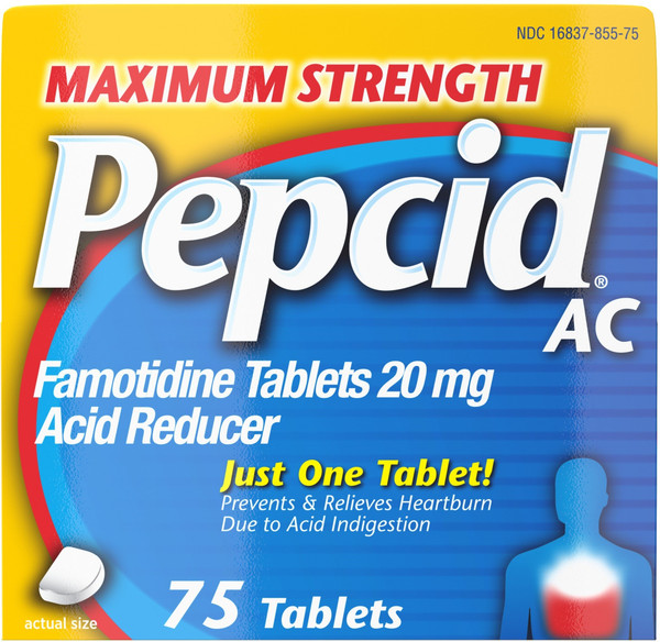 Pepcid Ac Maximum Strength Heartburn Relief Tablets, 20Mg, 75 Ct