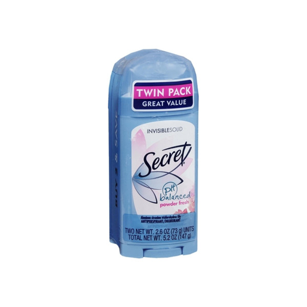 Secret Anti-Perspirant Deodorant Invisible Solid Powder Fresh Twin Pack 5.20 Oz