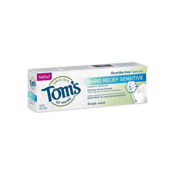 Tom'S Of Maine Rapid Relief Sensitive Natural Toothpaste, Fresh Mint 4 Oz