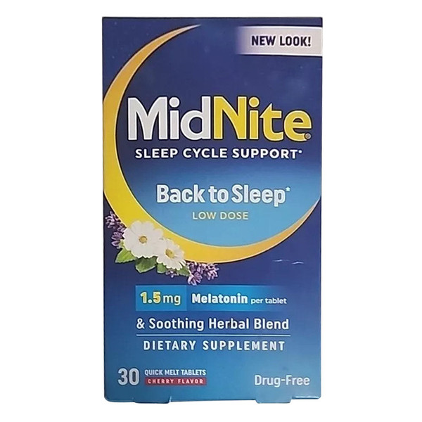Midnite Drug-Free Sleep Aid, Chewable Tablets, Cherry Flavored, 30 Count