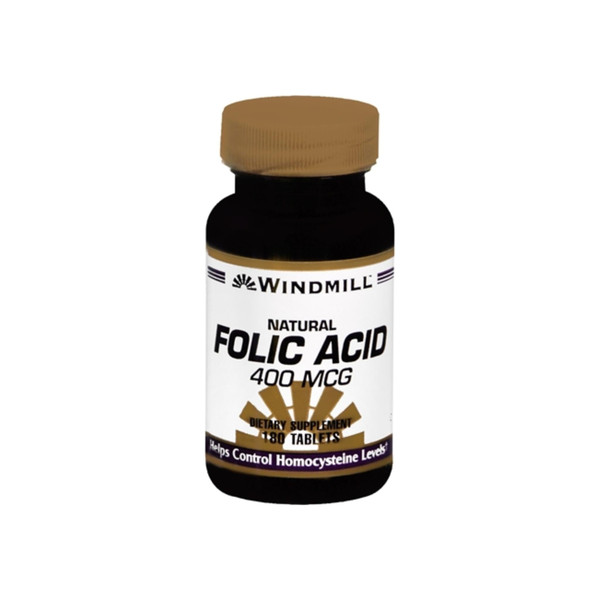 Windmill Folic Acid 400 Mcg Tablets Natural 180 Tablets