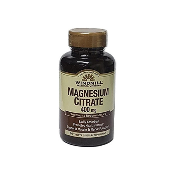 Windmill Natural Vitamins Magnesium Citrate 400Mg 60 Tablets,  60 Ea