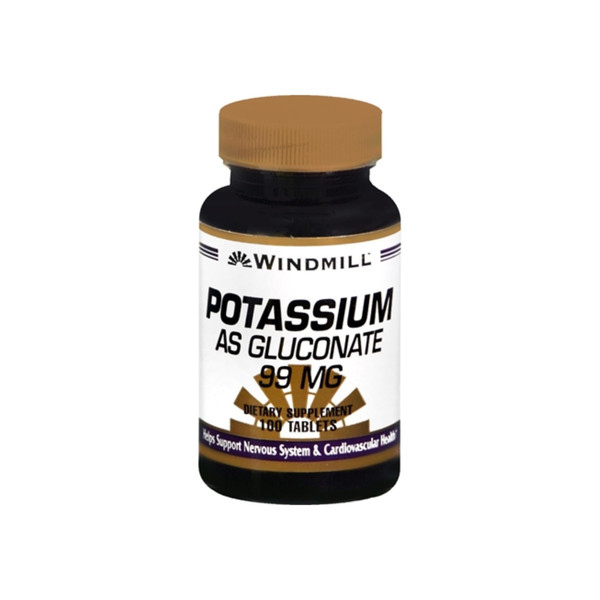 Windmill Potassium Gluconate 99 Mg Tablets 100 Tablets