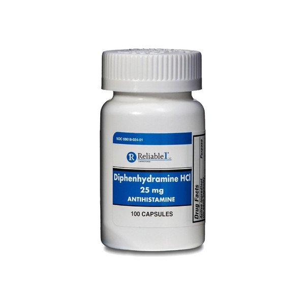 Reliable 1 Diphenhydramine Hci 25Mg Antihistamine 100 Ea