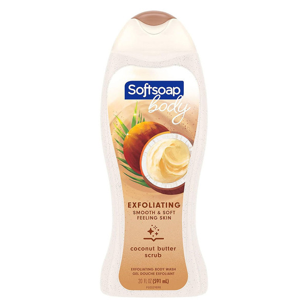Softsoap Body Wash Exfoliating Scrub, Coconut Butter Scent, 20 Oz