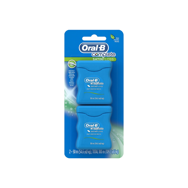 Oral-B Satin Floss Dental Floss Mint 110 Yards, Twin Pack 2 Count