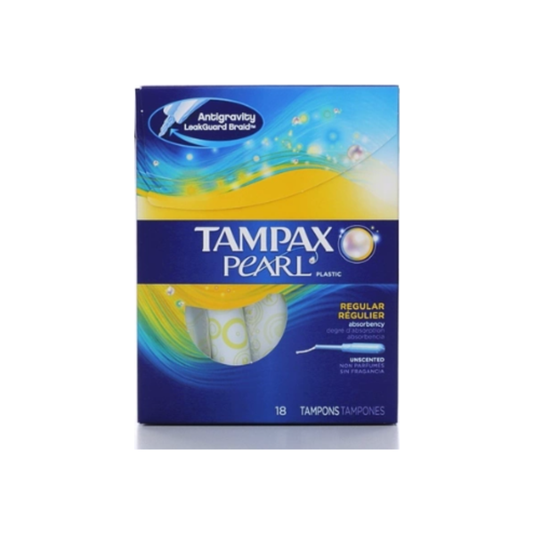 Tampax Pearl Tampons Plastic Applicator Regular Absorbency Unscented