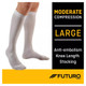 Futuro Anti-Embolism Knee Length Stockings, Large Regular, White, Moderate