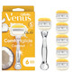 Gillette Venus Comfort glide with Olay Coconut Women's Razor Handle + 6 Blade Refills, Silver