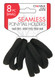 Donna Small Seamless Ponytail Holders in Black for Minimal Breakage, 8 Ea